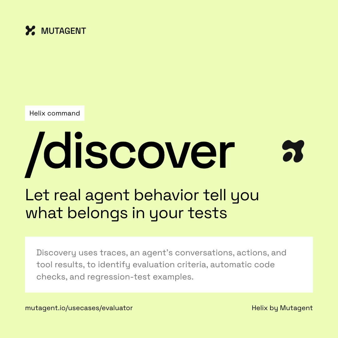 Mutagent Helix /discover launch card